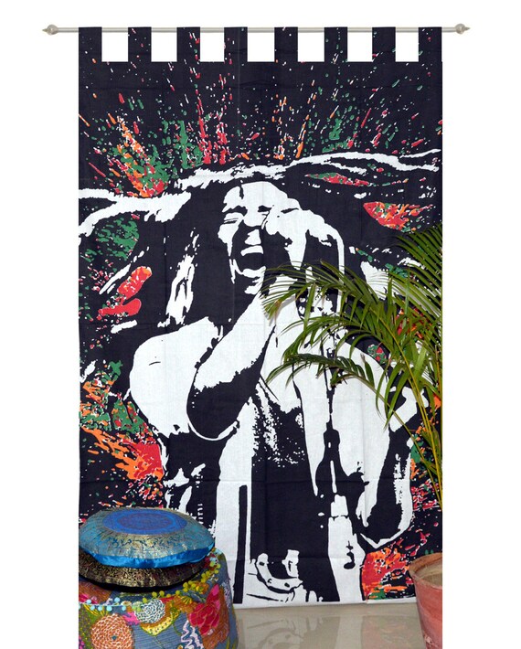 Bob Marley Tab Top Curtains Living Room Luxury Door Curtain Etsy