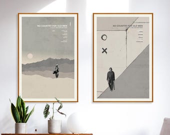 No Country for Old Men - Poster Set, Coen Brothers Poster, Tommy Lee Jones, Javier Bardem, Josh Brolin, Fargo Movie, The Big Lebowski