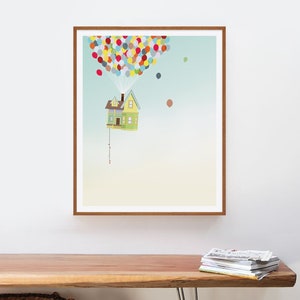 Pixar Up - Minimalist Poster, Up Movie Poster, Pixar Up Movie Print, Minimalist Print, Edward Asner, Jordan Nagai, Toy Story, Inside Out