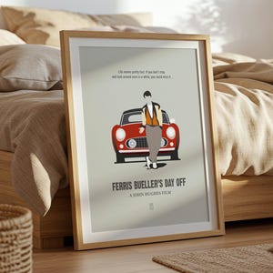 Ferris Bueller’s Day Off Poster - Minimalist Movie Poster, Mid Century Modern Wall Art, Matthew Broderick Poster, John Hughes Movie Poster