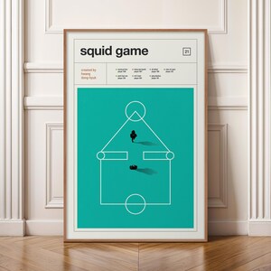 Squid Game Poster, Minimalist TV Print, Mid Century Modern Wall Art, Korean Drama Poster, Netflix Series Print, Retro Cinema Style Decor image 5