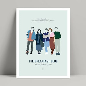 The Breakfast Club - Minimalist Poster, John Hughes Print, Minimalist Print, Emilio Estevez, Sixteen Candles, Ferris Bueller, Home Alone