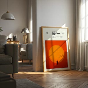 Póster de Blade Runner 2049, lámina minimalista de película, arte mural de estilo moderno de mediados de siglo, póster de ciencia ficción de Denis Villeneuve, arte cinematográfico de Ryan Gosling imagen 5