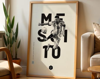 Lionel Messi Poster – Minimalist Soccer Art Print, Modern Wall Decor, Argentina Football Gift for Him, Messi Fan Poster