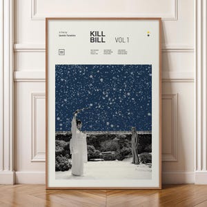 Kill Bill Vol 1 Poster, Minimalist Tarantino Print, Mid Century Modern Wall Art, Uma Thurman Movie Poster, Cult Samurai Film Art