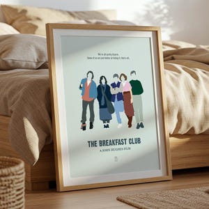 The Breakfast Club Poster - Minimalist Movie Poster, Mid Century Modern Wall Art, Molly Ringwald Poster, John Hughes Film Poster