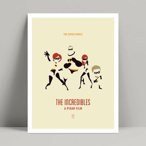 The Incredibles - Minimalist Poster, The Incredibles Poster, Minimalist Print, Craig T Nelson, Samuel L Jackson, Holly Hunter, Pixar Studio