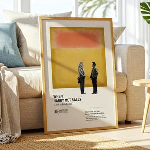 When Harry Met Sally Poster, Minimalist Movie Print, Mid Century Modern Wall Art, Meg Ryan Billy Crystal Film Poster, Retro Romance Decor