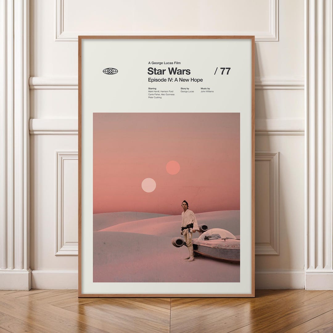 Star Wars IV - A New Hope Poster, Minimalist Movie Print, Mid Century  Modern Wall Art, Luke Skywalker Film Poster, Retro Sci-fi Cinema Decor -  Etsy, image size:1080x1080