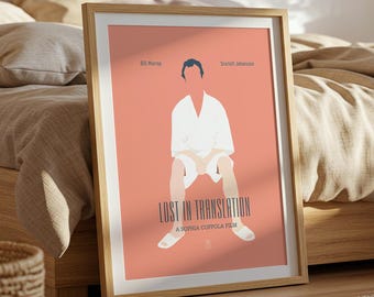 Lost in Translation Poster - Minimalist Movie Poster, Mid Century Modern Wall Art, Scarlett Johansson Poster, Sofia Coppola Film