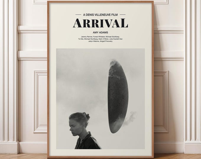 Arrival Movie Poster - Minimalist Sci Fi Print, Mid Century Modern Wall Art, Denis Villeneuve Film Poster, Amy Adams Science Fiction Art