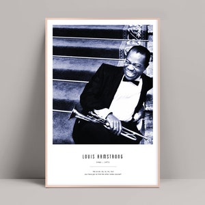 Louis Armstrong Print, Louis Armstrong Poster, Louis Armstrong, Louis Armstrong Quote, Minimalist Print, Alternative Posters, Jazz Poster