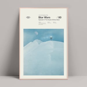 Star Wars V - Minimalist Poster, Star Wars Poster, The Empire Strikes Back, Tatooine, Hoth, Endor, Mark Hamill, Harrison Ford, Carrie Fisher