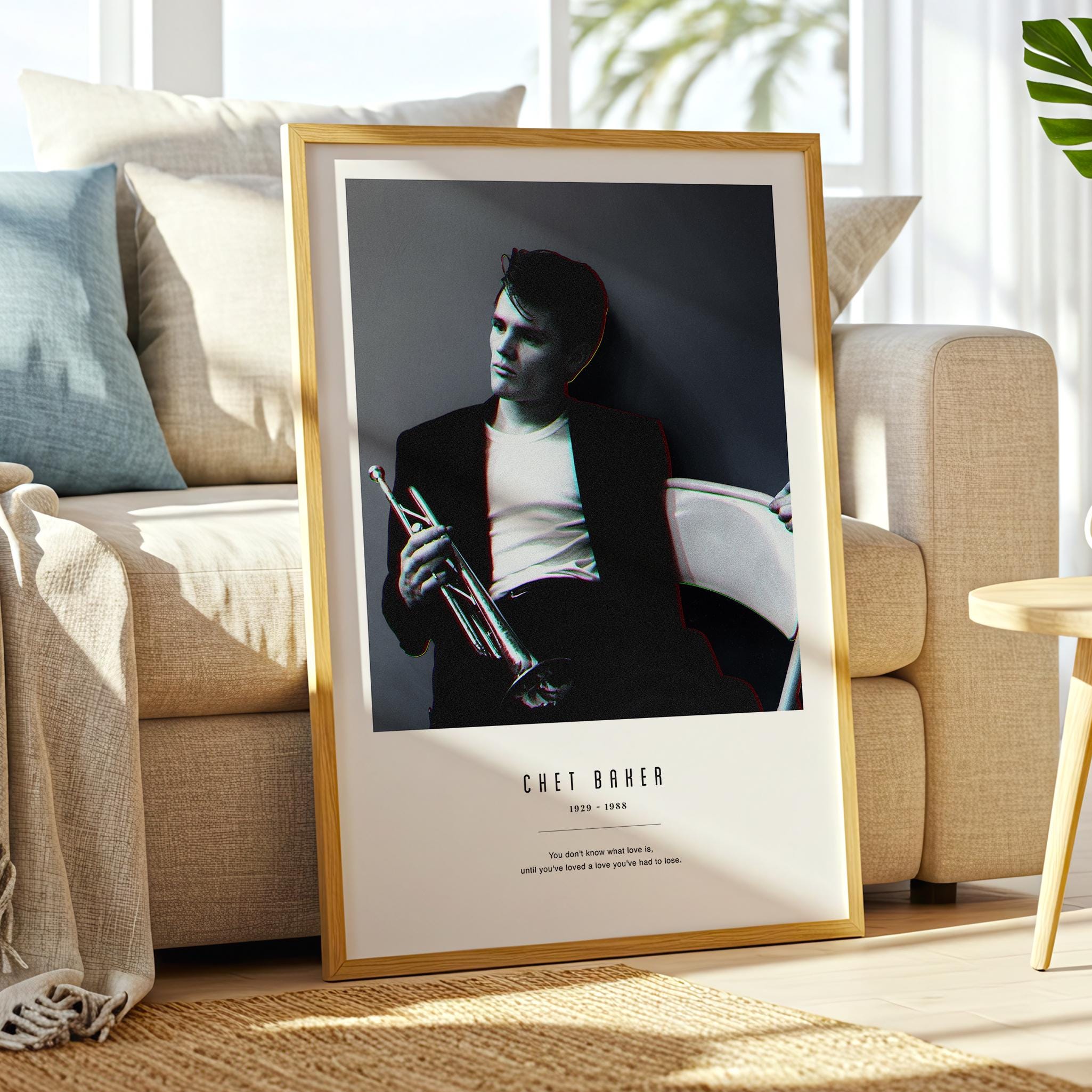 Chet Baker Poster - Minimalist Jazz Print, Mid Century Modern Wall