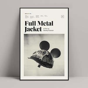 Full Metal Jacket, Minimalist Poster, Stanley Kubrick, The Shining, A Clockwork Orange, 2001 A Space Odyssey, Paths of Glory, Barry Lyndon