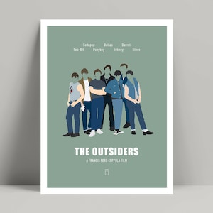 The Outsiders - Minimalist Poster, The Outsiders Movie, Diane Lane, Matt Dillon, Ralph Macchio, Emilio Estevez, Rumble Fish, SE Hinton