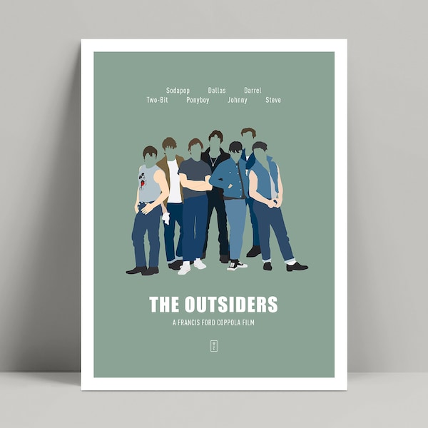 The Outsiders - Minimalist Poster, The Outsiders Movie, Diane Lane, Matt Dillon, Ralph Macchio, Emilio Estevez, Rumble Fish, SE Hinton