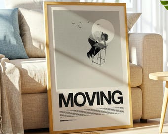 Moving Poster, Minimalist TV Print, Mid Century Modern Wall Art, Korean Drama Poster, Superhero K-Drama Art, Retro Cinema Style Decor