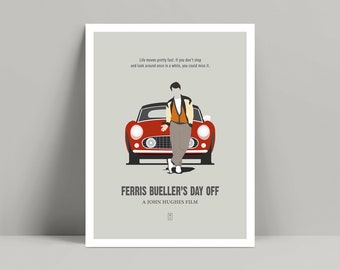 Ferris Bueller - Minimalist Poster, Ferris Poster, Minimalist Print, Matthew Broderick, John Hughes, The Breakfast Club, Sixteen Candles