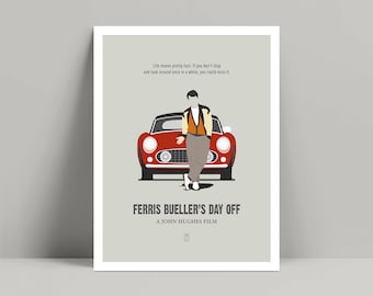 Ferris Bueller - Minimalist Poster, Ferris Poster, Minimalist Print, Matthew Broderick, John Hughes, The Breakfast Club, Sixteen Candles