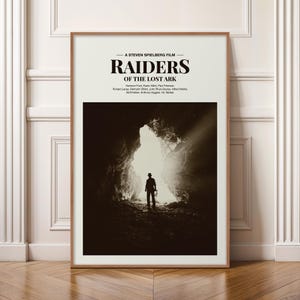 Raiders of the Lost Ark Poster - Minimalist Movie Print, Mid Century Modern Wall Art, Indiana Jones Poster, Steven Spielberg Film Art
