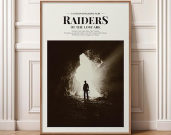 Raiders of the Lost Ark Poster - Minimalist Movie Print, Mid Century Modern Wall Art, Indiana Jones Poster, Steven Spielberg Film Art