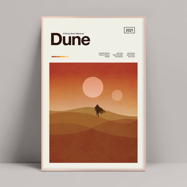 Affiche du film Dune 2021, affiche minimaliste, affiche Dune, impression du film Dune, Timothée Chalamet, Zendaya, Oscar Isaac, Josh Brolin, Jason Momoa