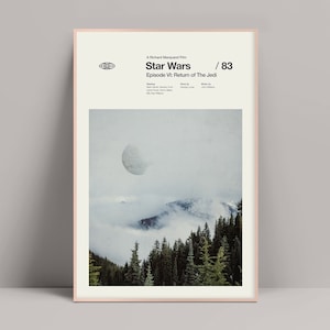 Star Wars VI - Minimalist Poster, Star Wars Poster, Return of the Jedi, Tatooine, Hoth, Endor, Mark Hamill, Harrison Ford, Carrie Fisher