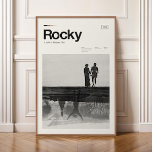 Rocky Movie Poster, Minimalist Boxing Print, Mid Century Modern Wall Art, Sylvester Stallone Film Poster, Classic Sports Movie Art