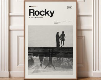 Rocky Movie Poster, Minimalist Boxing Print, Mid Century Modern Wall Art, Sylvester Stallone Film Poster, Classic Sports Movie Art