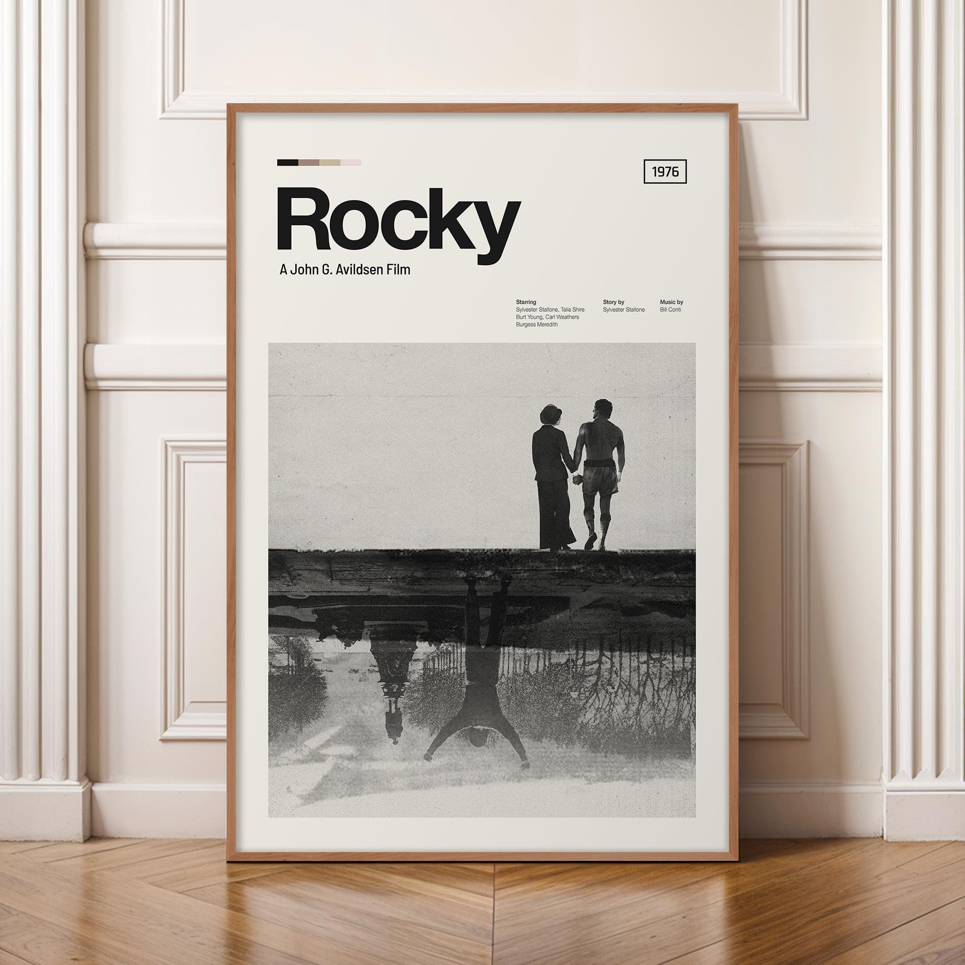 ロッキー映画ポスター、ミニマリストボクシングプリント、ミッド