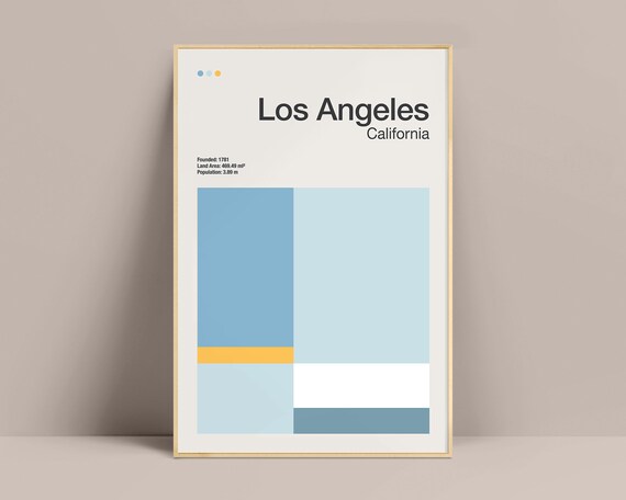 Los Angeles Print Los Angeles Poster Los Angeles | Etsy