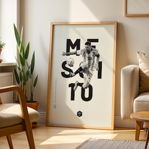 Lionel Messi Poster – Minimalist Soccer Art Print, Modern Wall Decor, Argentina Football Gift for Him, Messi Fan Poster