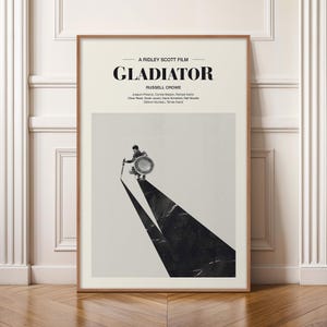 Gladiator Movie Poster, Minimalist Film Print, Mid Century Modern Wall Art, Ridley Scott Poster, Russell Crowe Historical Epic Art