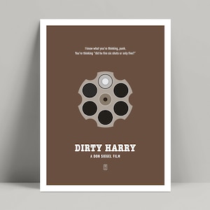 Dirty Harry - Minimalist Poster, Dirty Harry Poster, Minimalist Print, Dirty Harry Print, Clint Eastwood, Magnum Force, The Enforcer