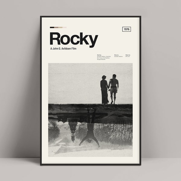 Rocky Movie - Minimalistisches Poster, Rocky Filmposter, Rocky Print, Sylvester Stallone, Talia Shire, Rocky Balboa, Creed Film, Rambo Film