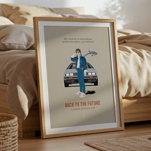 Back to the Future Poster - Minimalist Movie Poster, Mid Century Modern Wall Art, Michael J Fox Film Print, Robert Zemeckis Movie Poster