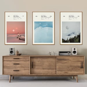 Star Wars Poster Set - Minimalist Poster, Star Wars Poster, A New Hope, The Empire Strikes Back, Return of the Jedi, Tatooine, Hoth, Endor