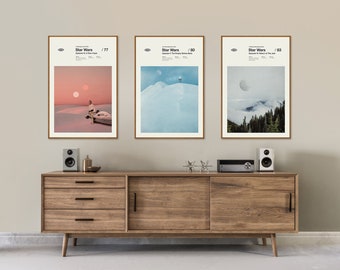 Star Wars Poster Set - Minimalist Poster, Star Wars Poster, A New Hope, The Empire Strikes Back, Return of the Jedi, Tatooine, Hoth, Endor