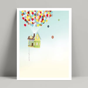 Pixar Up - Minimalistisches Poster, Up Film Poster, Pixar Up Film Druck, Minimalistischer Druck, Edward Asner, Jordan Nagai, Toy Story, Inside Out