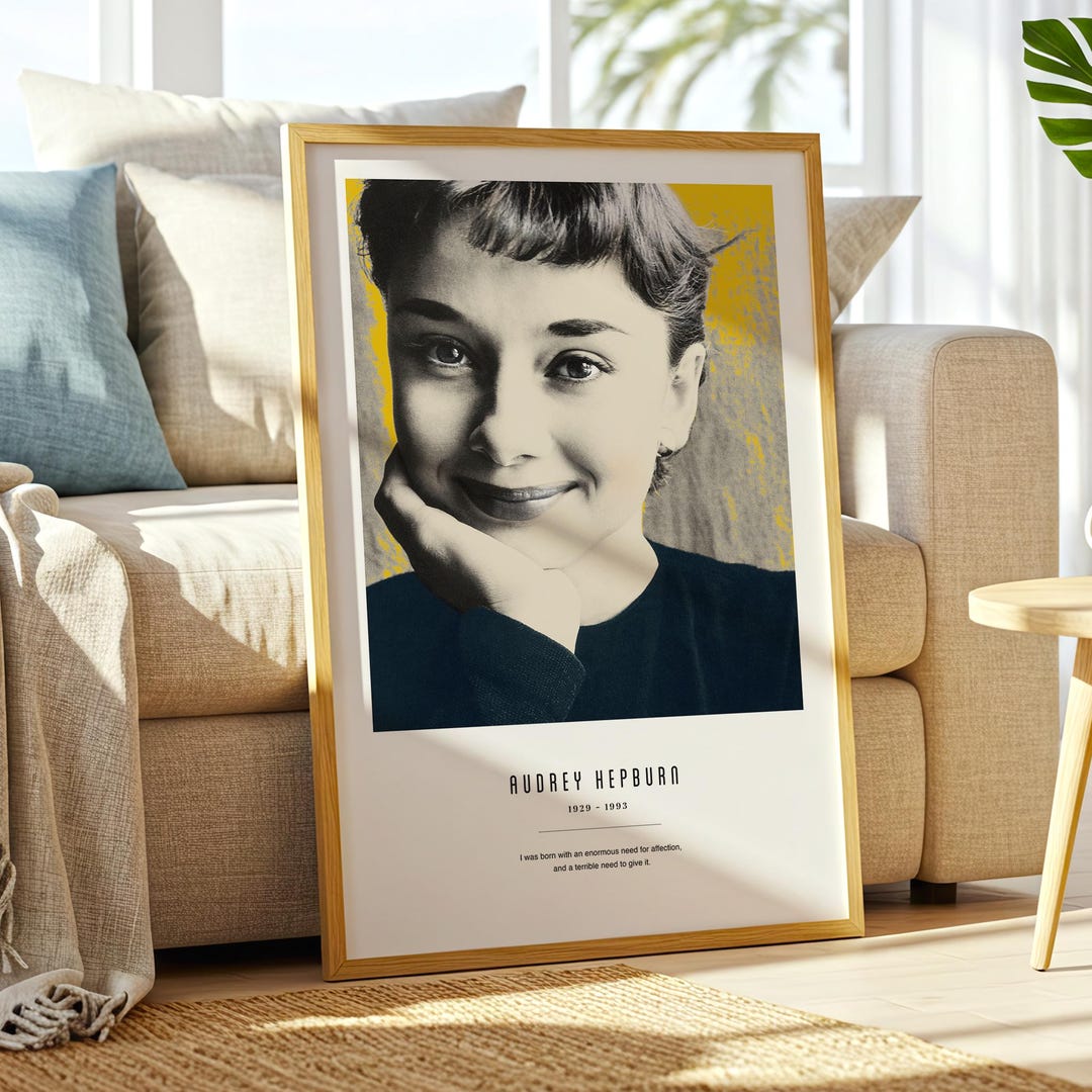 Audrey Hepburn Poster - Minimalist Print, Mid Century Modern Wall Art ...