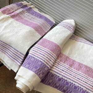 38*19 in six 6 pure  Linen Tea Towels, dish towels, damask white lilac lilac
