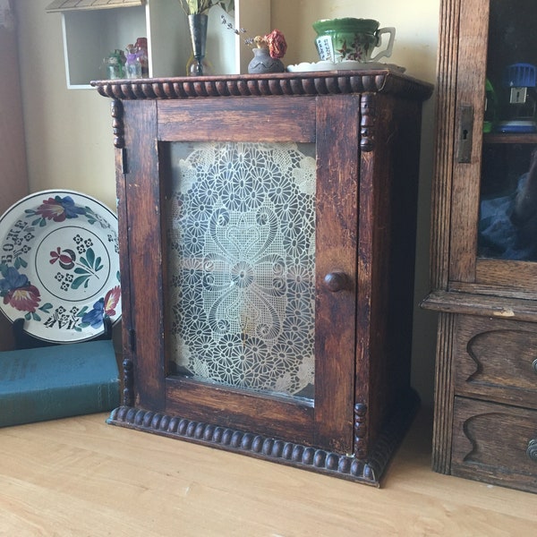 Antique wooden medicine cabinet, wooden small cupboard