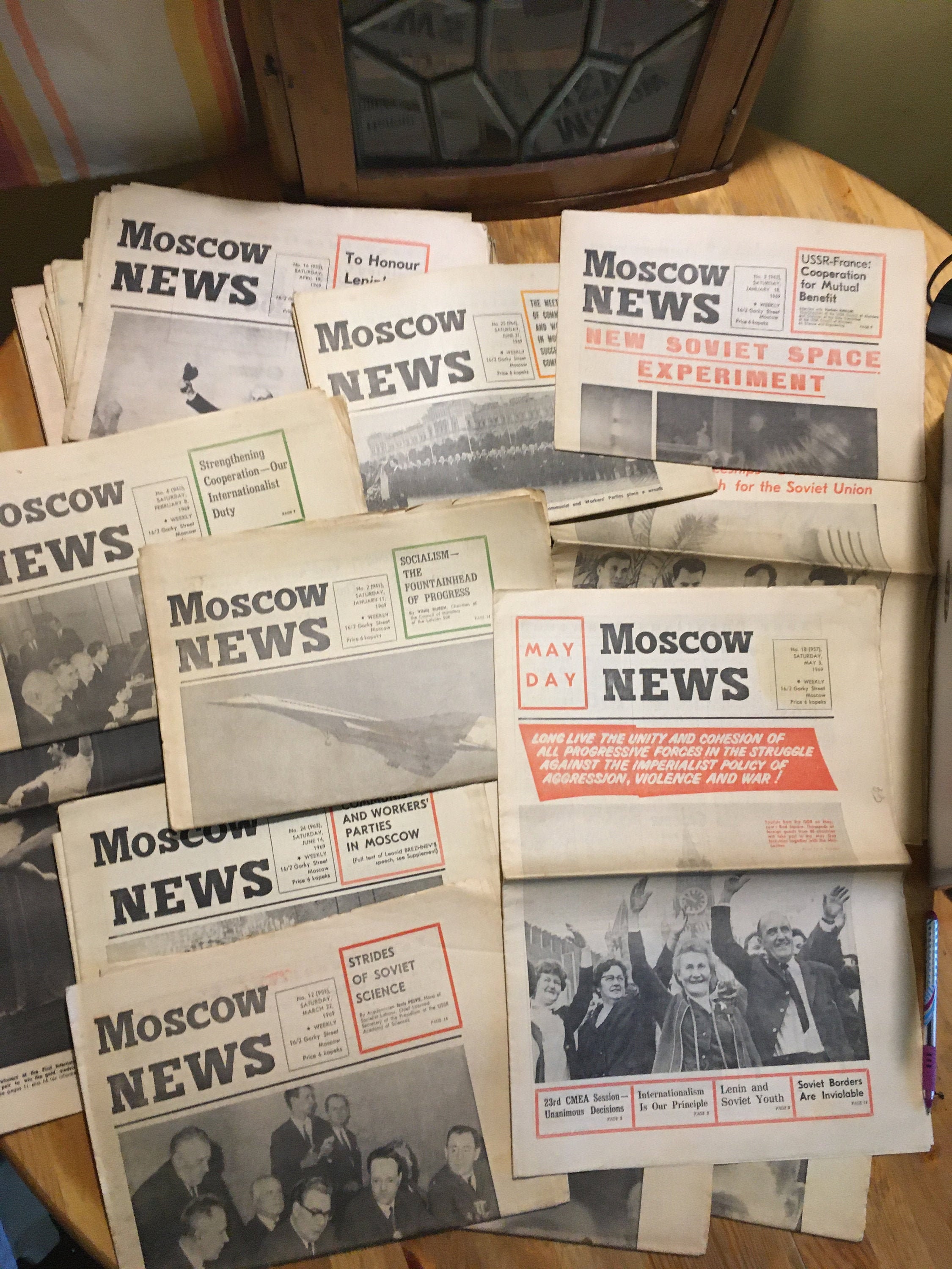 1969 Moscow News newspaper soviet propaganda English language Etsy