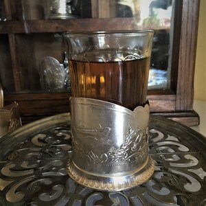 METEOR-RAKETA Siviert river passenger boat metal tea glass holder,  Podstakannik , Vintage Tea  accesories