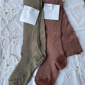 TALLA 21 (2) - pies de tamaño pequeño de 21 cm, medias de algodón vintage, moda retro de los años 70-80, medias vintage con liga alta