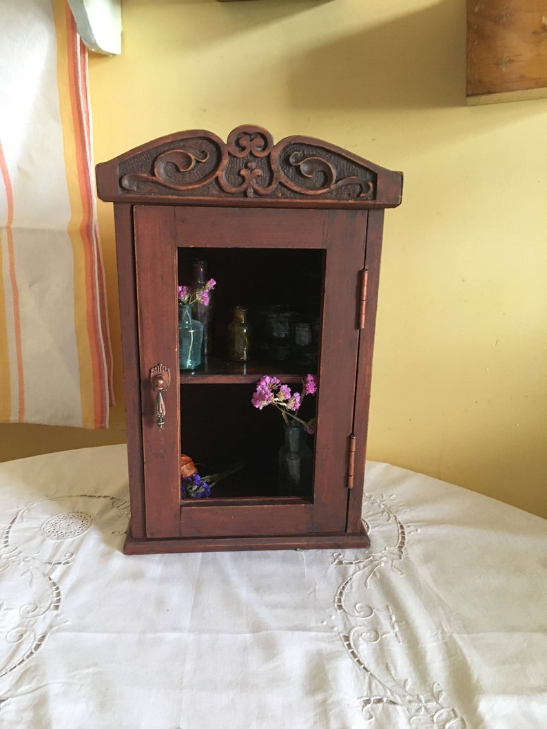 Vintage wooden wall Medicine carved crown Etsy