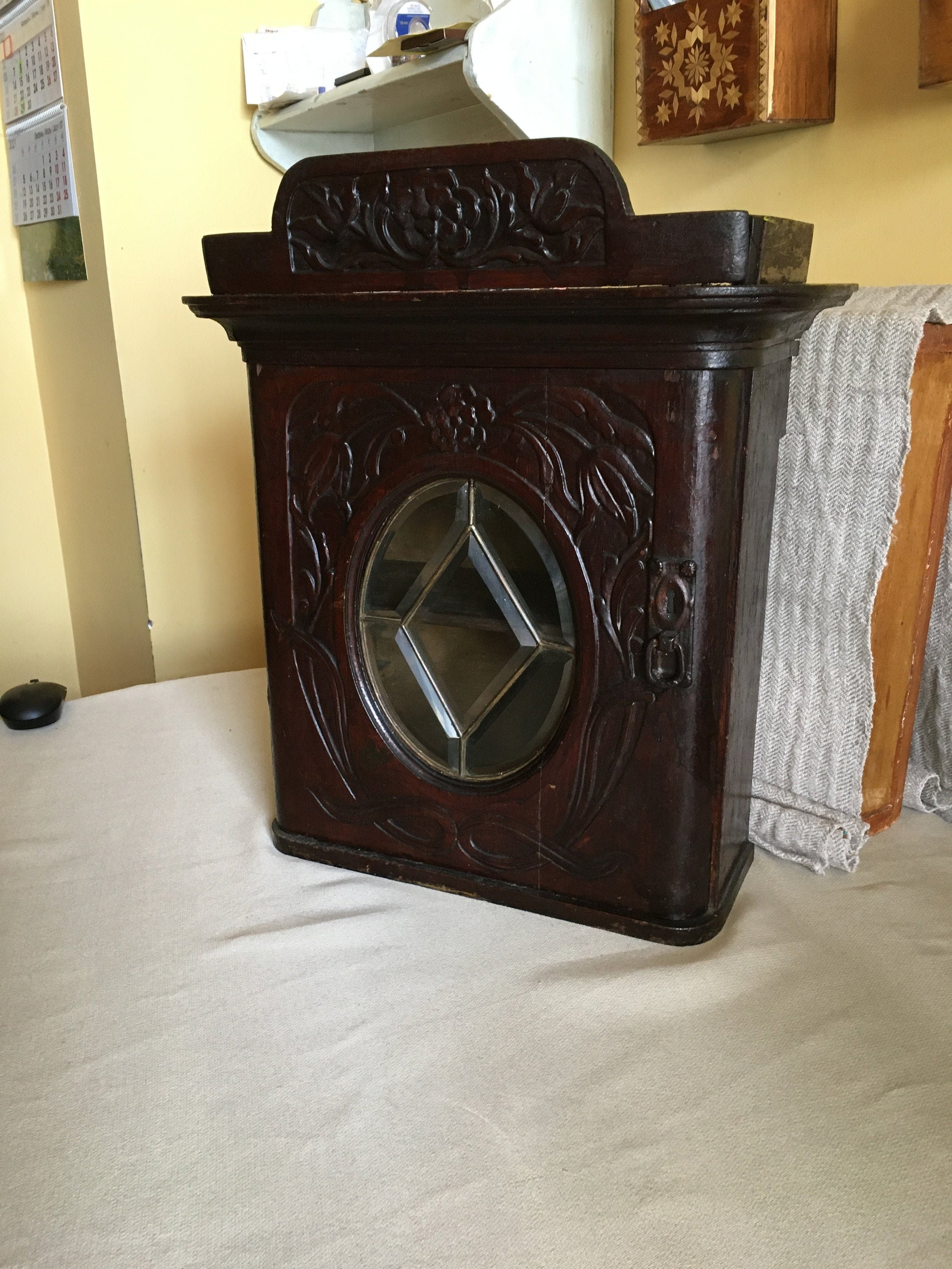 Antique wooden medicine wall mount or standing hand Etsy