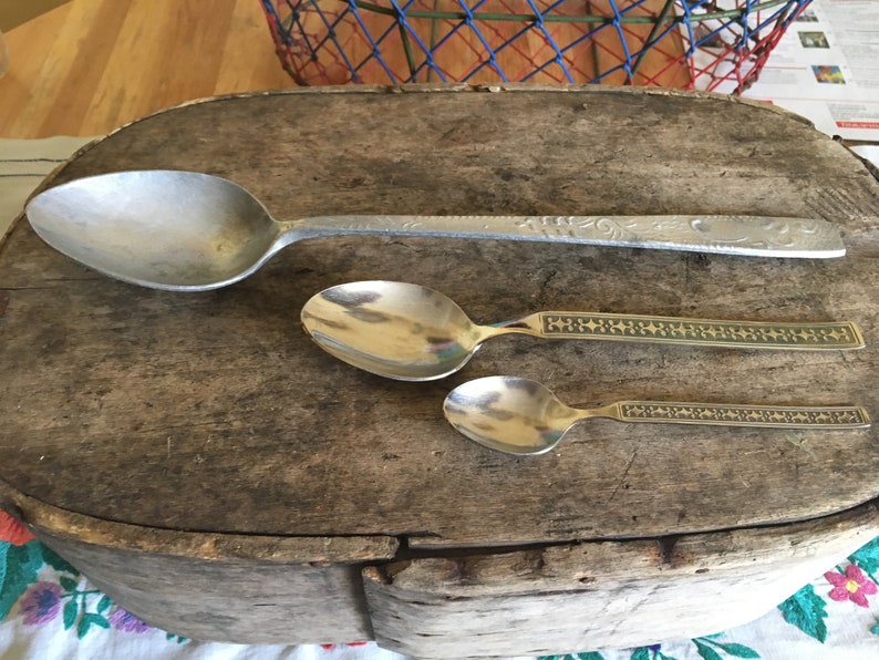 scout or jam making Russian large spoon Soup ladle plov spoon farmhouse large spoon Vintage rare big long aluminum spoon scout spoon