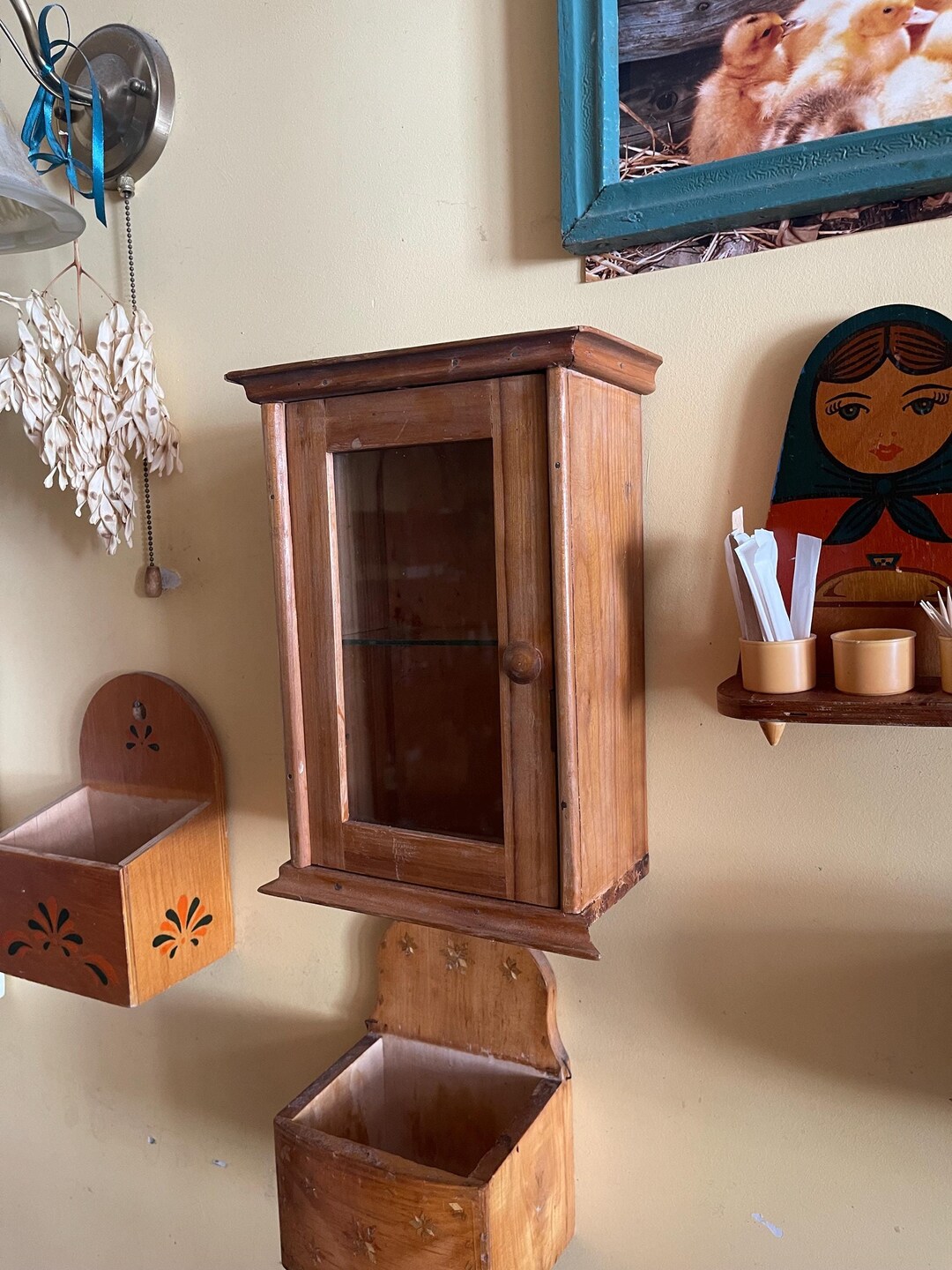 MINI Vintage Medicine Cabinet Wall Hanging 29 X 21 Cm - Etsy